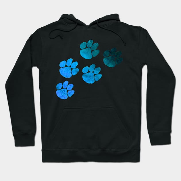 Blue Pawprints Design Hoodie by StylishTayla